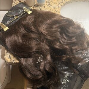 Women's Wavy Clip-In Hair Extensions - Chocolate Brown